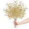 Artificial Glitter Berry Stems, 10 Pack Glitter Berries for Christmas Glitter Sticks, 18.9 in. Spray Picks for Christmas Tree Wreath Holiday Home Xmas DIY Crafts Decor (Gold)